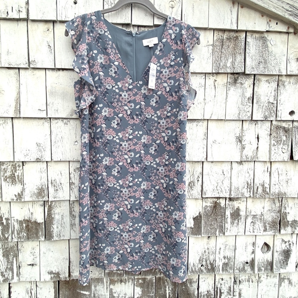 LOFT Floral Women’s Ruffles Sleeves Mini Dress